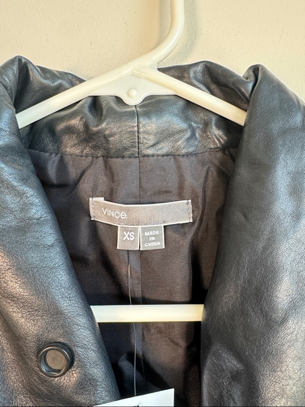 NWT Vince Leather Linen Blend Moto Vest in Black - XS - Picture 5 of 6